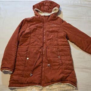 Bebe Women's Reversible Rust Puffer Coat Size XL